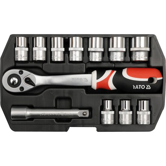 Trusa 12 tubulare + antrenor 1/2" Yato YT-3867