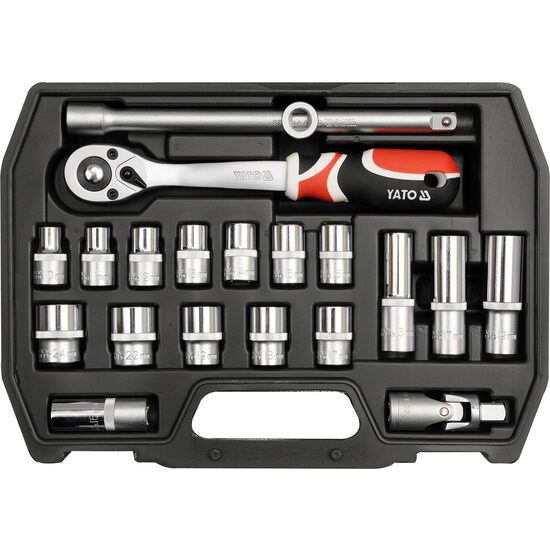 Trusa 20 tubulare + antrenor 1/2" Yato YT-3869