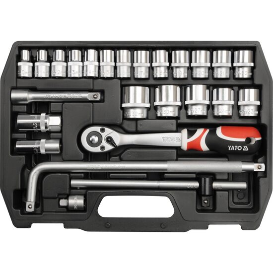 Set 25 tubulare + antrenor 1/2" Yato YT-3874