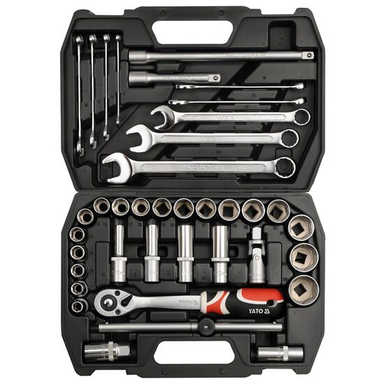 Set tubulare+antrenor si chei 38 buc 1/2" Yato YT-3876