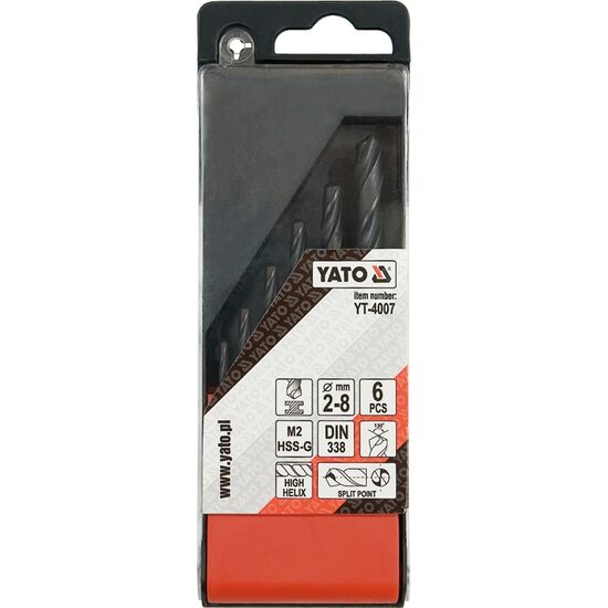 Set 6 burghie pentru metal 2 - 8 mm HSS Yato YT-4007