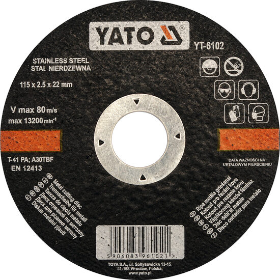 Disc debitat otel inoxidabil 115 x 2.5 x 22 mm Yato YT-6102