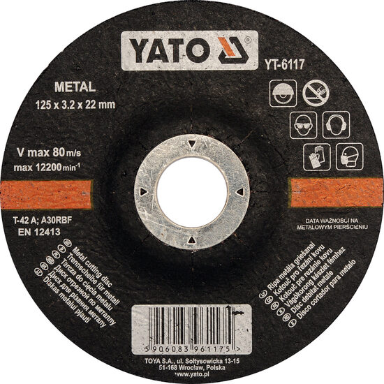 Disc debitat metal 125 x 3.2 x 22 mm Yato YT-6117