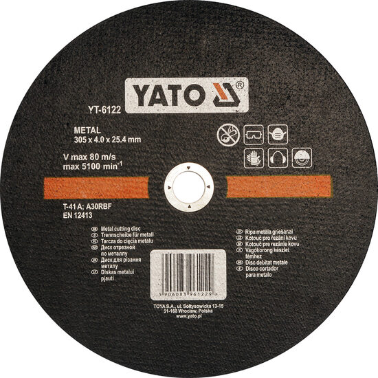 Disc debitat metal 305 x 4 x 25 mm Yato YT-6122