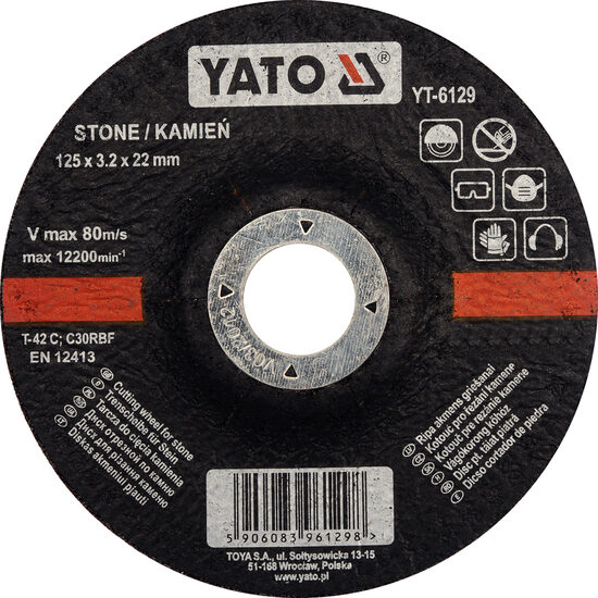 Disc taiat piatra 125 x 3.2 x 22 mm Yato YT-6129