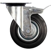 Roata pivotanta cu opritor din cauciuc negru 75 x 23 x 97 mm Vorel 87321