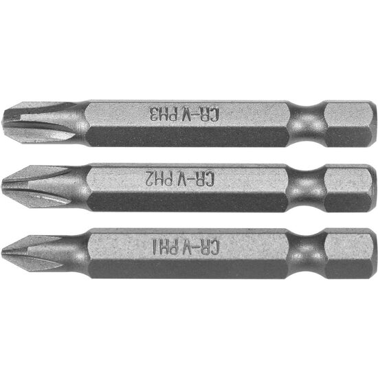 Set 3 biti 1/4 PH 1, PH 2, PH 3 50mm Sthor 65462