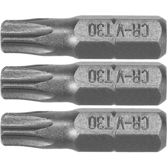 Set 3 biti torx 1/4 t30x25mm Sthor 65497
