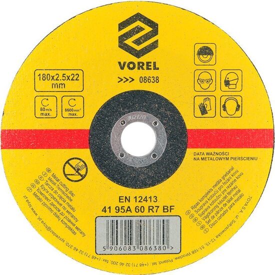 Disc debitat metale 180 x 2,5 x 22 mm Vorel 08638