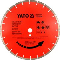 Disc cu diamant pentru beton 300 x 25 4mm Yato YT-5953