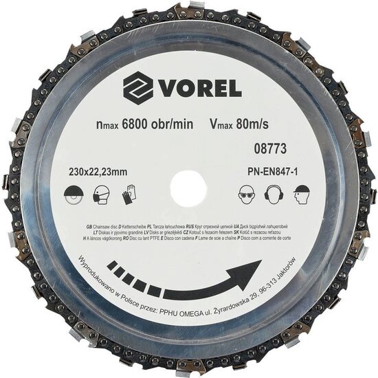 Disc circular pentru lemn 230 mm Vorel 08773