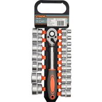 Set 18 chei tubulare si antrenor 1/2" Sthor 58634