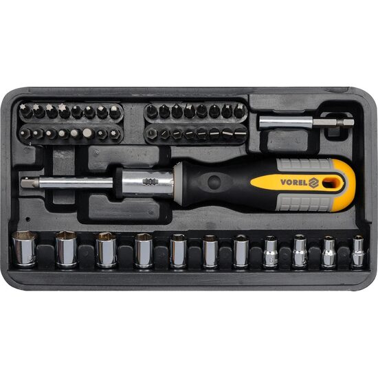 Set surubelnita cu clichet + biti 46 buc Vorel 64657