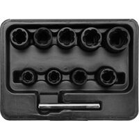 Trusa chei tubulare pentru suruburi rotunjite 10 - 19 mm 10 piese 3/8" Yato YT-0603