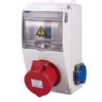 Tablou organizare de santier, Sigurante 1P (5x16A) 380V + 2P (1x16A) 220V IP44