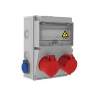 Tablou organizare de santier, Sigurante 2P (5x32A) 380V + 2P (1x16A) 220V IP44