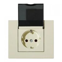 Priza schuko protectie copii cu capac Grano ST natural crem Ovivo 400-020300-243