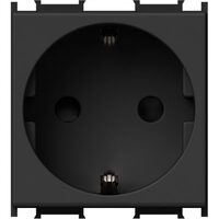 Priza simpla CP 2 module negru, modular, Tem VM10SB-B