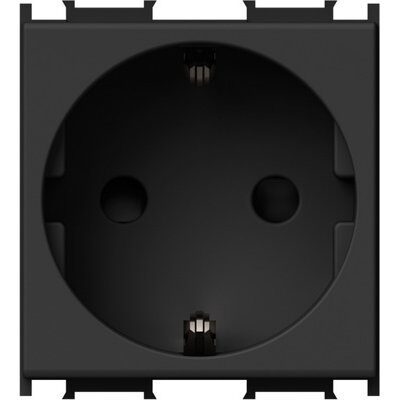 Priza simpla CP 2 module negru, modular, Tem VM10SB-B