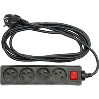 Prelungitor electric negru cu intrerupator de 3m Vorel 72631