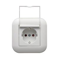 Priza Schuko cu Capac Ovivo Loft ST Alb