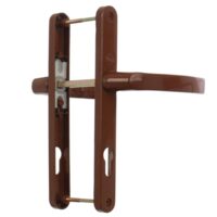 Set manere aluminiu pentru usi PVC de exterior 85mm finisaj maro , blister , Yale 35-A023-2P-85-7501