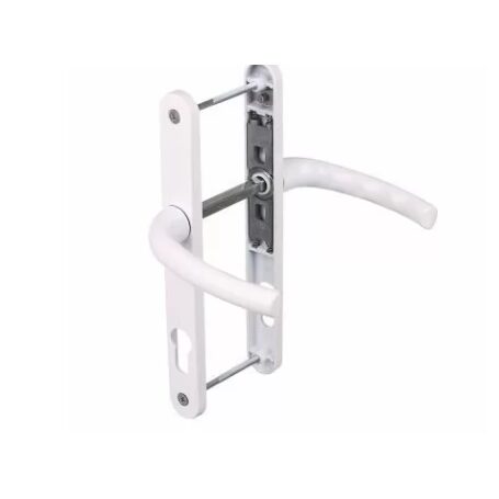 Set manere aluminiu pentru usi PVC de exterior 85mm finisaj alb , blister , Yale 35-A023-2P-85-5001