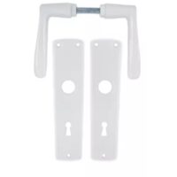 Set manere din aluminiu cu sild pentru usa de interior cu cheie finisaj alb 54mm Yale A 661 VA AP