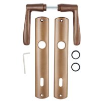 Set manere din aluminiu cu sild pentru usa de interior cu cheie finisaj maro 90mm Yale A 670 VG AP