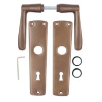 Set manere din aluminiu cu sild pentru usa de interior cu cheie finisaj maro 54mm Yale A 661 VG AP