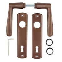 Set manere din aluminiu cu sild pentru usa de interior cu cheie finisaj maro 72mm Yale A 667.3 VG AP